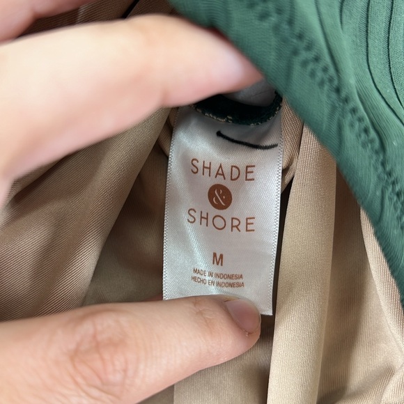 NWOT Shade & Shore One Piece Bikini Swimsuit Green Womens Size M - Picture 7 of 10